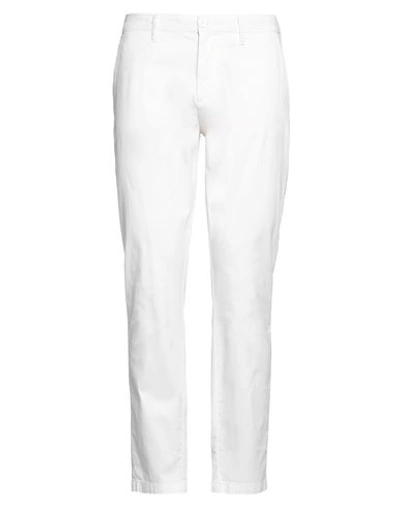 Guess Man Pants White Size 30w-32l Cotton, Elastane