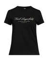 KARL LAGERFELD KARL LAGERFELD WOMAN T-SHIRT BLACK SIZE M ORGANIC COTTON