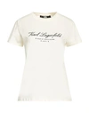 Karl Lagerfeld Woman T-shirt Off White Size Xl Organic Cotton