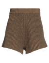 Alanui Woman Shorts & Bermuda Shorts Khaki Size M Cotton In Beige