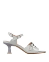 Zinda Woman Sandals Silver Size 12 Leather In White