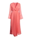 TWINSET TWINSET WOMAN MAXI DRESS CORAL SIZE 8 POLYESTER