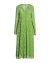 Shirtaporter Woman Midi Dress Green Size 12 Cotton, Viscose, Polyamide