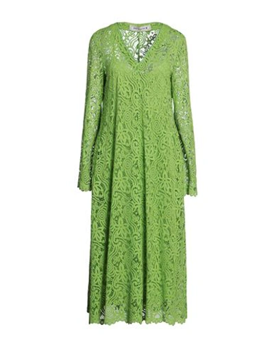 Shirtaporter Woman Midi Dress Green Size 8 Cotton, Viscose, Polyamide