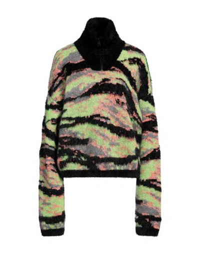 Erl Multicolor Tiger Turtleneck In Green