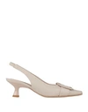 Zinda Woman Pumps Beige Size 8 Leather