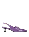Annaëlle Woman Pumps Purple Size 8 Leather