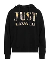 Just Cavalli Man Sweatshirt Black Size M Cotton, Elastane In Black
