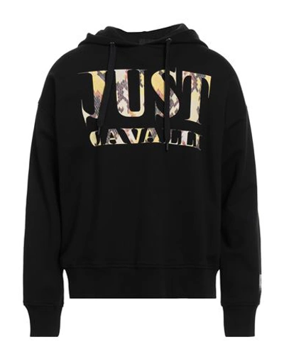 Just Cavalli Man Sweatshirt Black Size L Cotton, Elastane