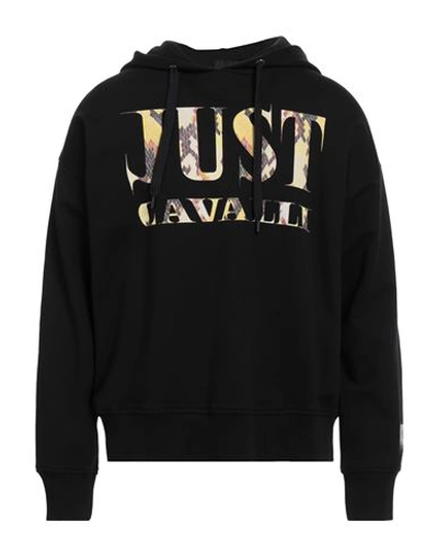 Just Cavalli Man Sweatshirt Black Size M Cotton, Elastane