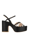 Apepazza Woman Sandals Black Size 11 Leather In Black