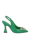 MARIAN MARIAN WOMAN PUMPS GREEN SIZE 8 LEATHER
