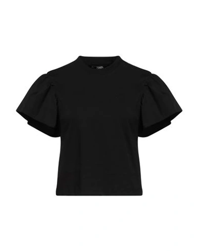 Karl Lagerfeld Woman T-shirt Black Size Xl Organic Cotton