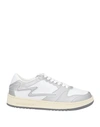 Metal Gienchi Man Sneakers Silver Size 8 Leather, Textile Fibers In Silver