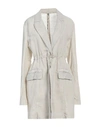 Masnada Woman Overcoat & Trench Coat Beige Size 8 Cotton, Linen, Polyamide