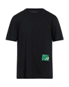 Oamc Man T-shirt Black Size L Cotton, Silk