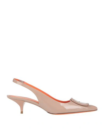 Santoni Woman Pumps Blush Size 11 Leather In Pink