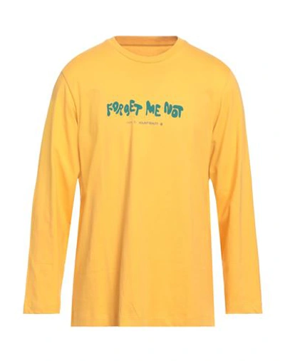 Oamc Man T-shirt Ocher Size L Cotton, Elastane In Yellow