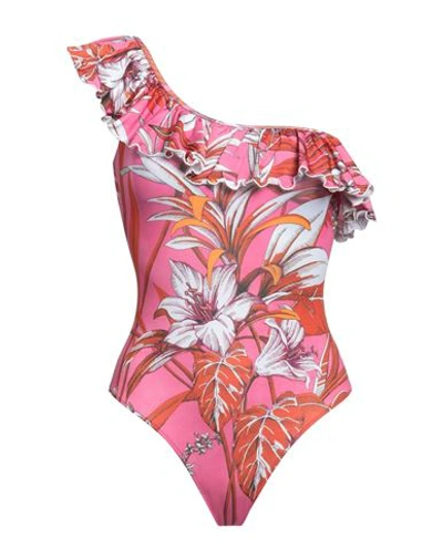 Shirtaporter Woman One-piece Swimsuit Fuchsia Size 2 Polyester, Elastane In Pink