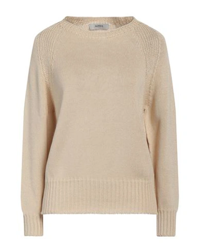 Alpha Studio Woman Sweater Beige Size M Cotton In Beige