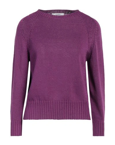 Alpha Studio Woman Sweater Purple Size L Cotton