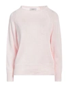 Alpha Studio Woman Sweater Light Pink Size L Cotton