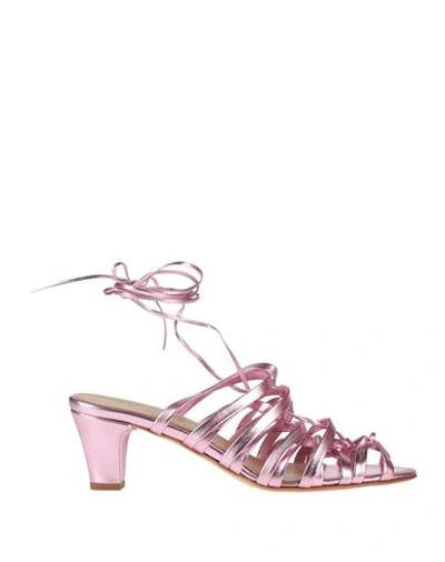 Anniel Woman Sandals Pink Size 8 Leather