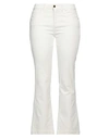 Kaos Jeans Woman Pants Ivory Size 29 Cotton, Elastane In White