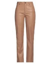 Vicolo Woman Pants Brown Size L Polyester, Polyurethane In Brown