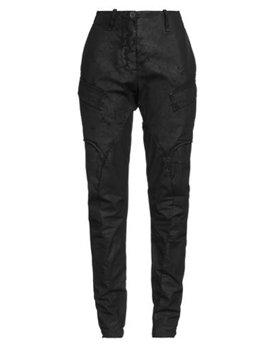 Masnada Woman Pants Black Size 2 Cotton, Elastane