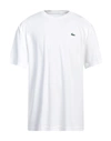 Lacoste Man T-shirt White Size 7 Polyester In White