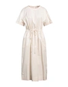 Peserico Woman Midi Dress Beige Size 6 Cotton, Elastane