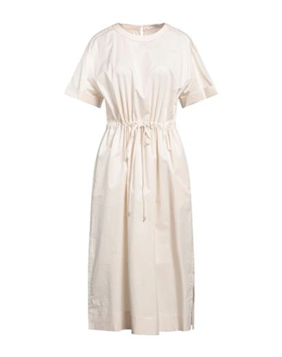 Peserico Woman Midi Dress Beige Size 6 Cotton, Elastane