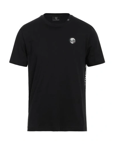Plein Sport Man T-shirt Navy Blue Size Xxl Cotton In Black