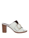 AVRIL GAU AVRIL GAU WOMAN SANDALS OFF WHITE SIZE 10 LEATHER
