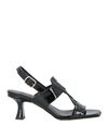 Zinda Woman Sandals Black Size 12 Leather