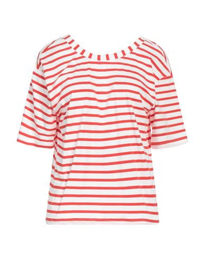 Shirtaporter Woman T-shirt Red Size 8 Cotton, Elastane
