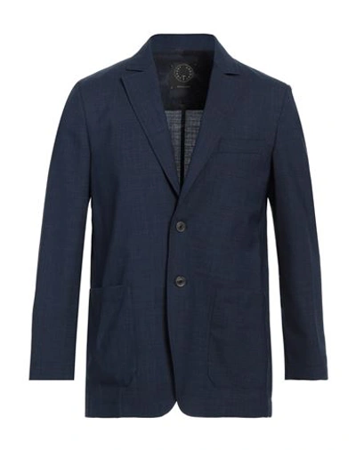 T-jacket By Tonello Man Blazer Navy Blue Size L Virgin Wool, Polyester, Elastane