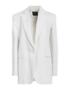 The Andamane Woman Blazer Light Grey Size 4 Cotton, Linen In Grey