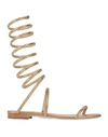 René Caovilla Rene Caovilla Rene Flat Crystal Embellished Sandals In Gold