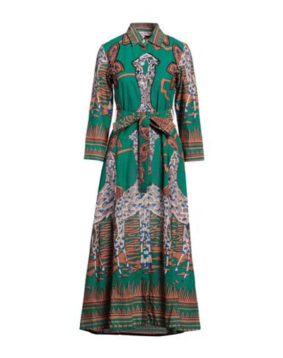 Connor & Blake Woman Maxi Dress Green Size S Cotton