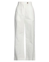 Solotre Woman Pants White Size 8 Cotton In White