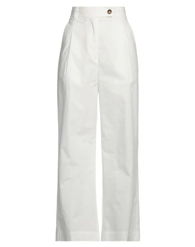 Solotre Woman Pants White Size 8 Cotton