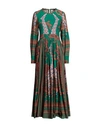 Connor & Blake Woman Maxi Dress Green Size M Cotton In Green