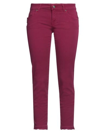 Roy Rogers Roÿ Roger's Woman Cropped Pants Magenta Size 30 Cotton, Elastane