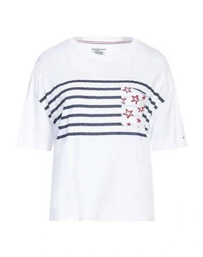 Tommy Hilfiger Woman T-shirt White Size M Cotton