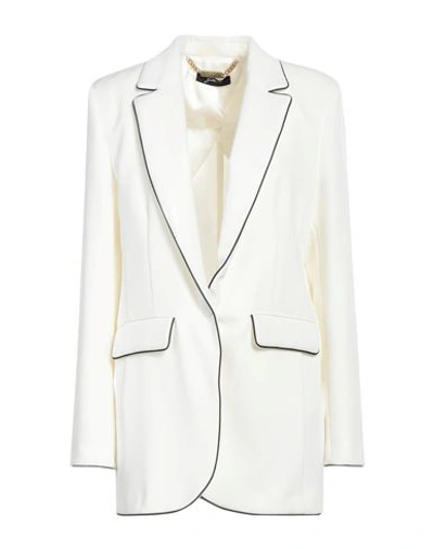 Gattinoni Woman Blazer White Size 10 Polyester, Viscose, Acetate