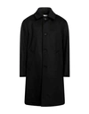 Sandro Man Coat Black Size Xl Virgin Wool, Cashmere In Black