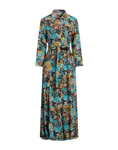 Connor & Blake Woman Maxi Dress Turquoise Size M Cotton In Blue