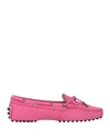 TOD'S TOD'S WOMAN LOAFERS FUCHSIA SIZE 7 LEATHER
